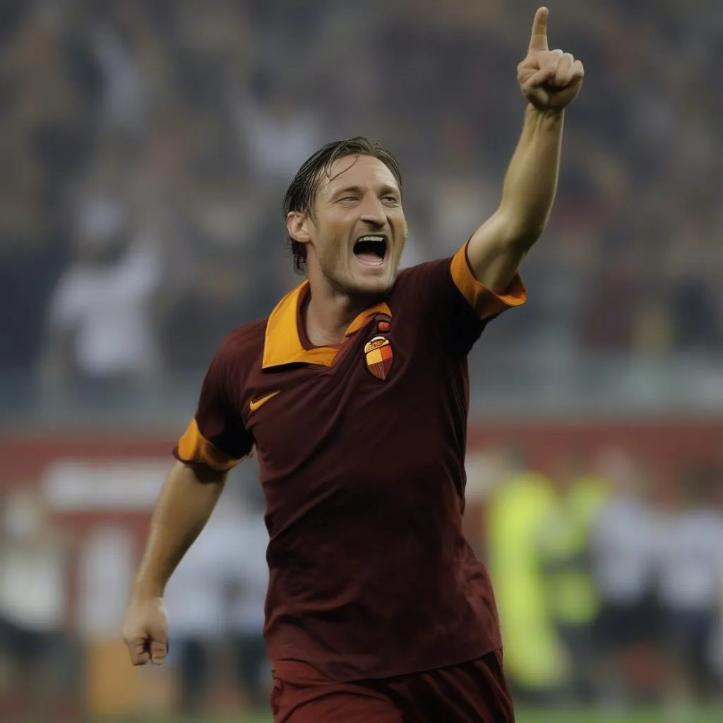 Hình ảnh Francesco Totti ghi bàn thắng cho Roma