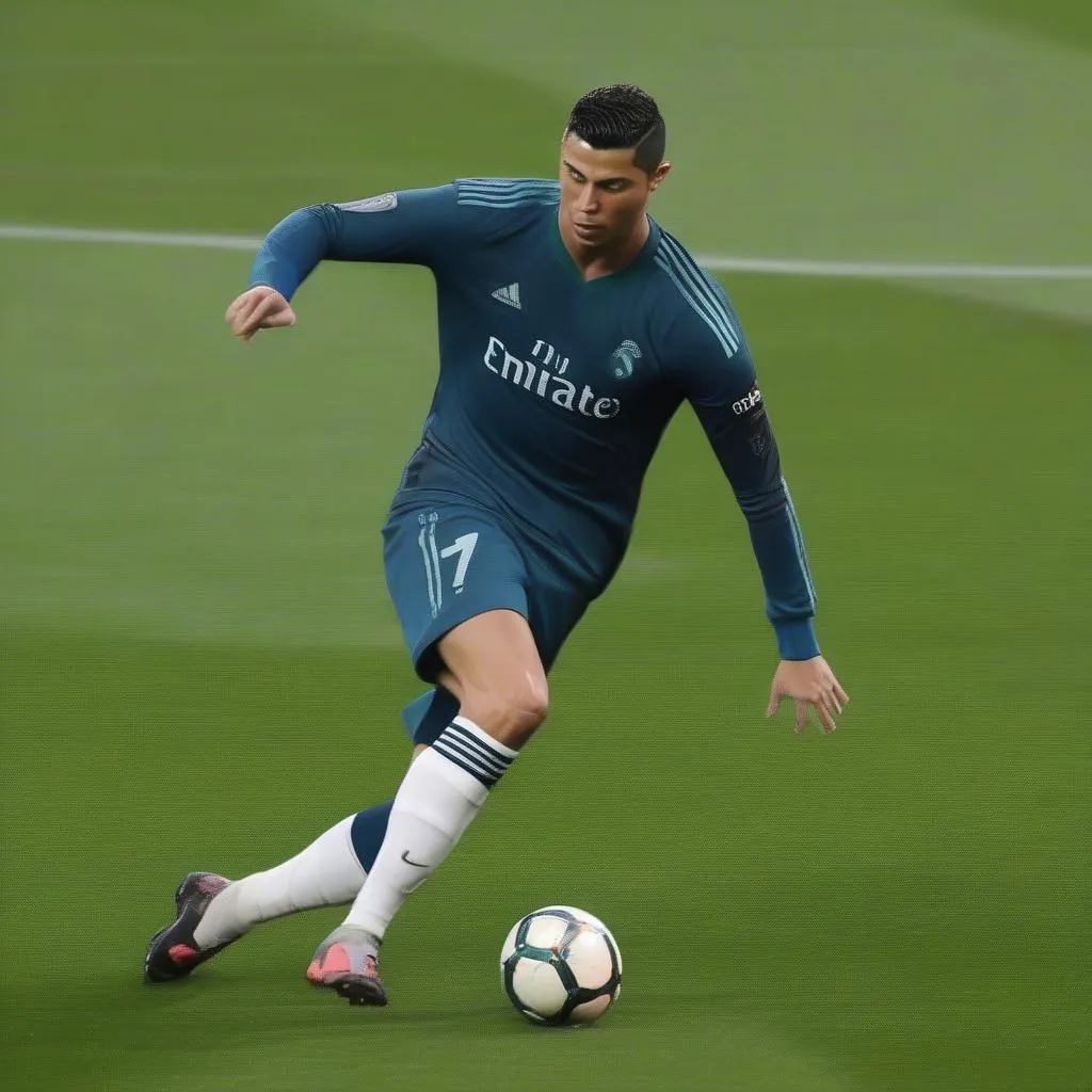 Ronaldo sút bóng uy lực trong trận MU vs MC