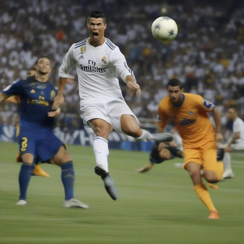 Ronaldo ghi bàn bằng đá phạt trực tiếp trong trận đấu với APOEL