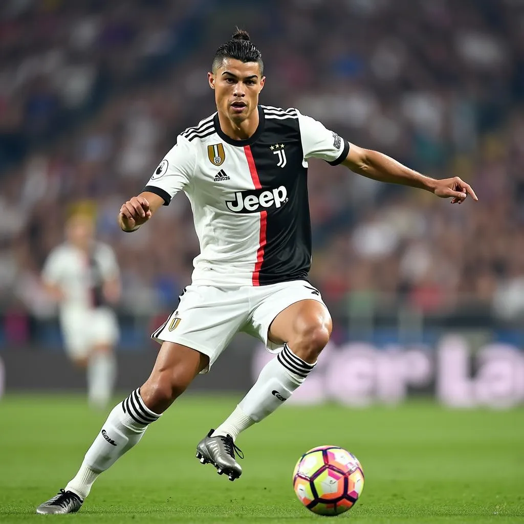 Cristiano Ronaldo trong màu áo Juventus năm 2018