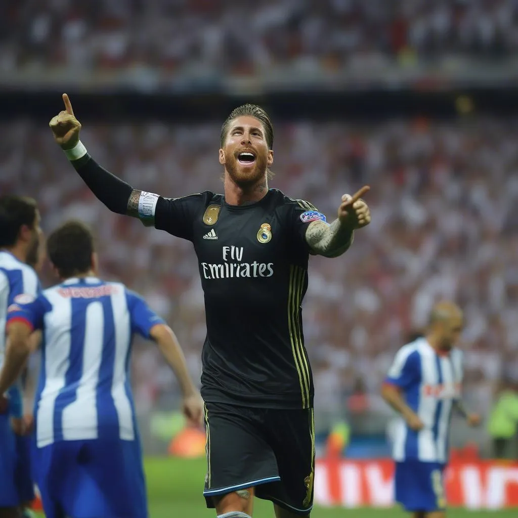 Sergio Ramos celebrating goal