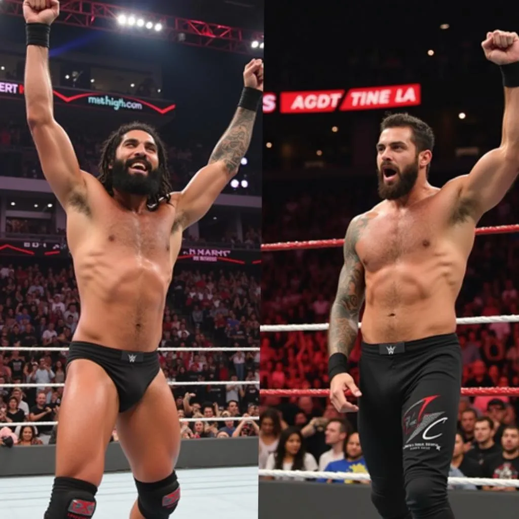 Seth Rollins và Bayley tại Hell in a Cell 2019