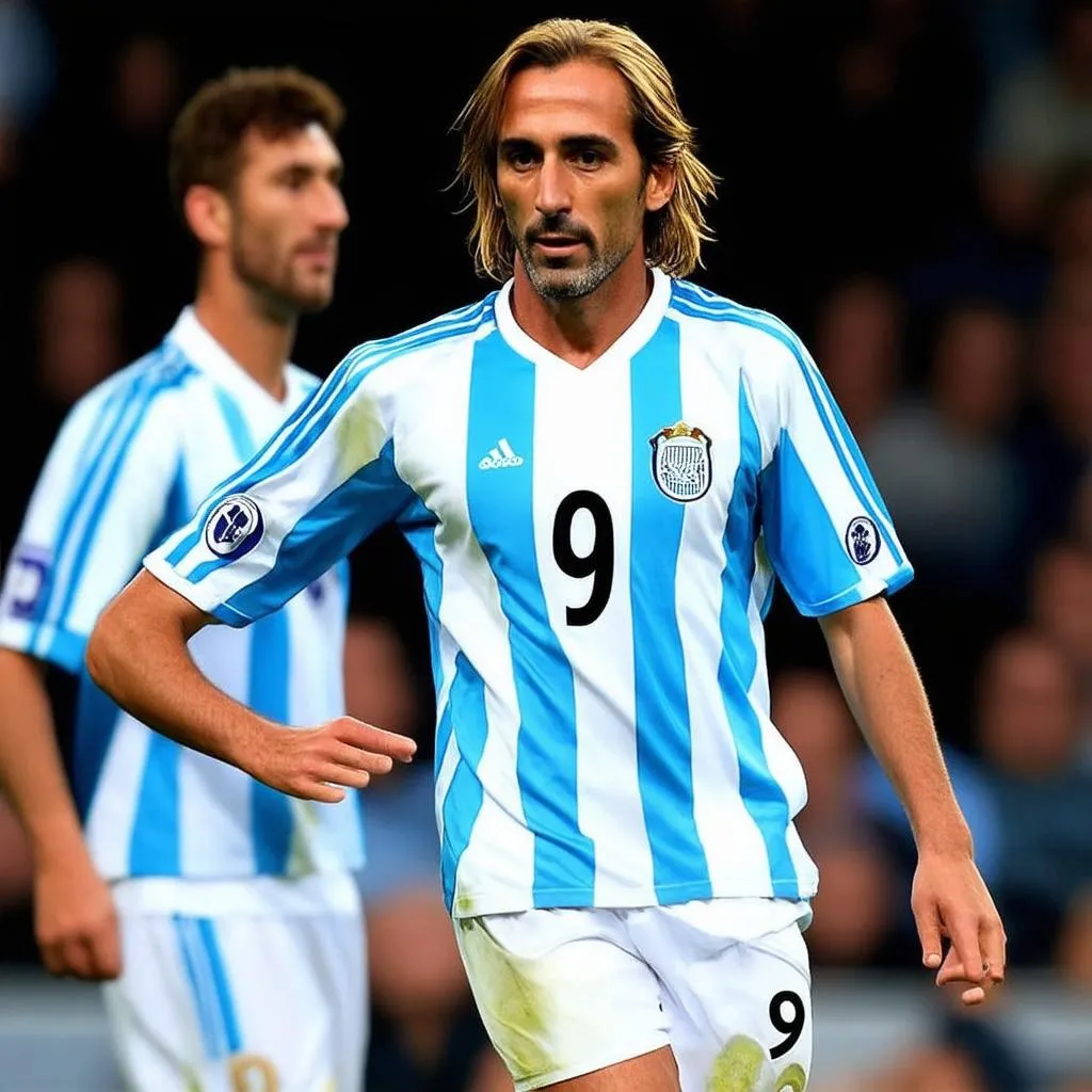 Batistuta với số áo 9