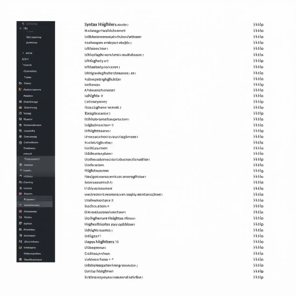 Top Syntax Highlighter - List