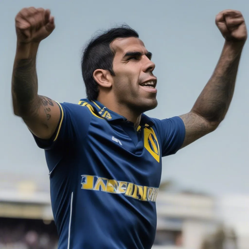 Carlos Tevez, cầu thủ bóng đá Argentina nổi tiếng, được biết đến với tài năng xuất sắc và phong cách chơi đầy nhiệt huyết