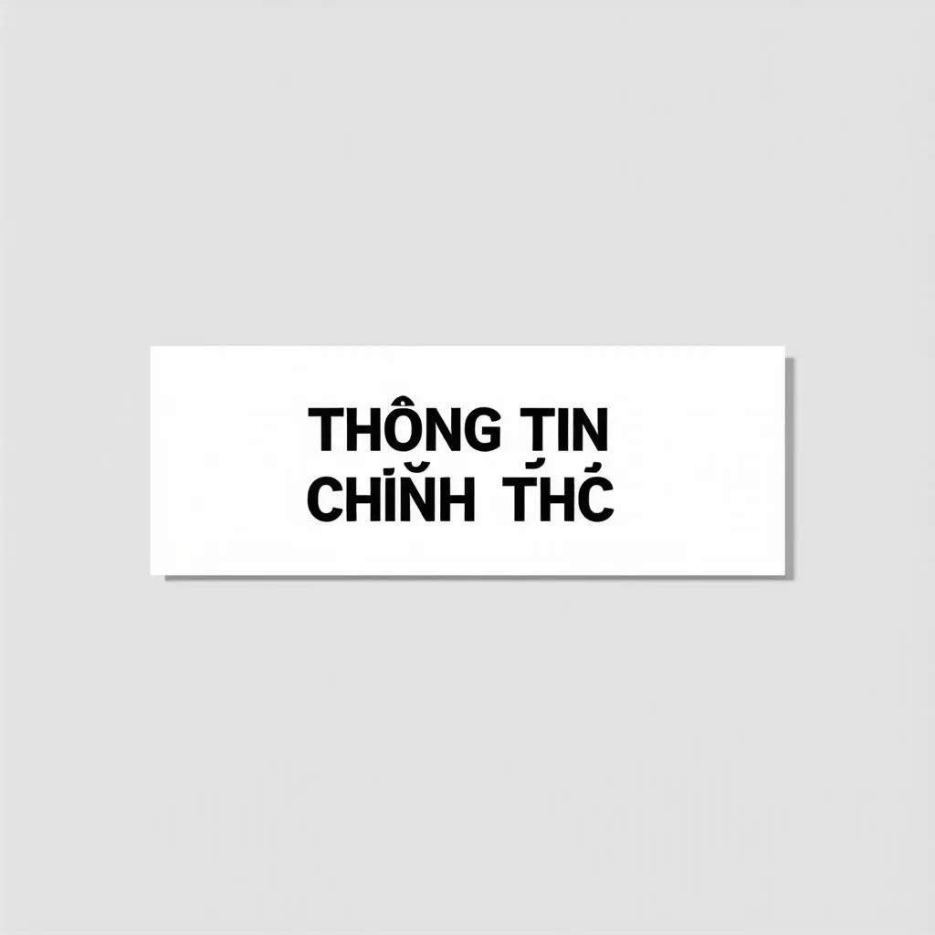 Thông tin chính thức