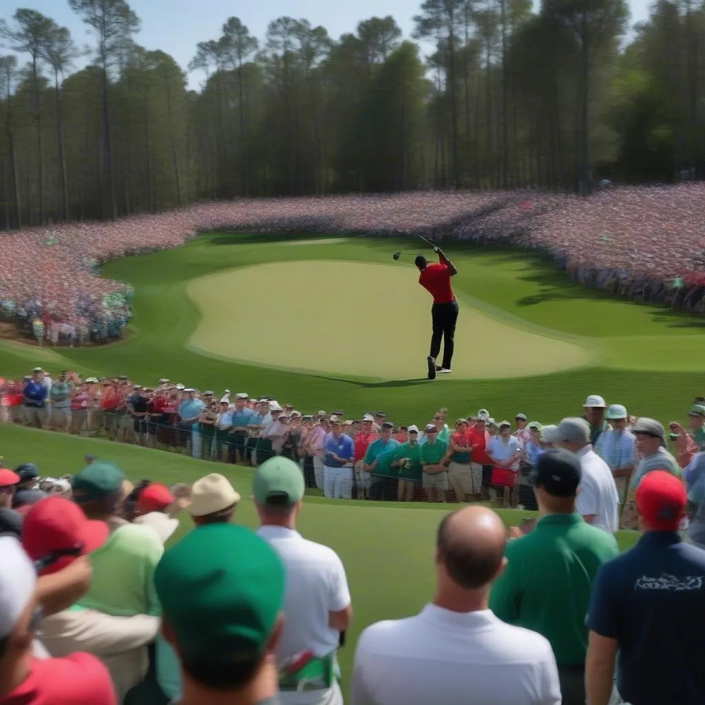 Tiger Woods in action during the Masters 2019 Round 3