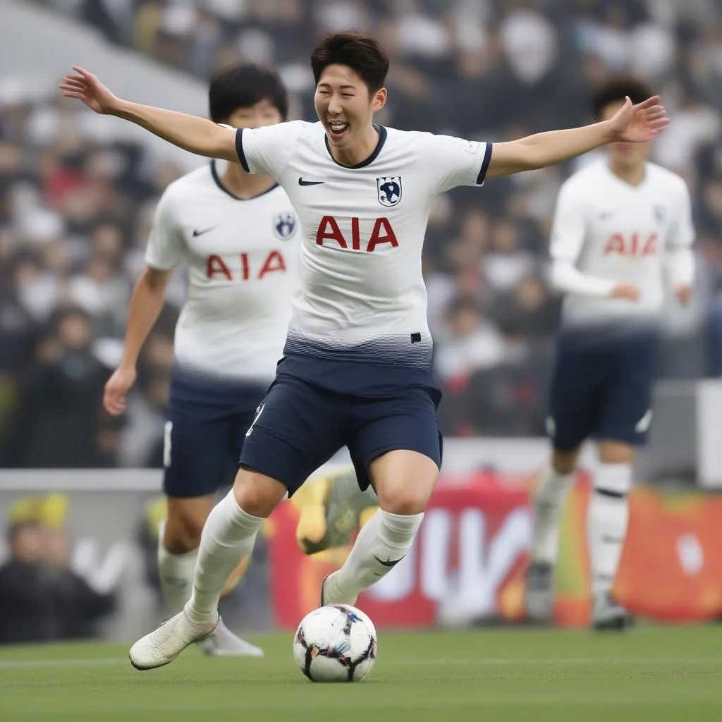 Son Heung-min ghi bàn mở tỷ số đẹp mắt trong trận đấu Tottenham vs Stoke