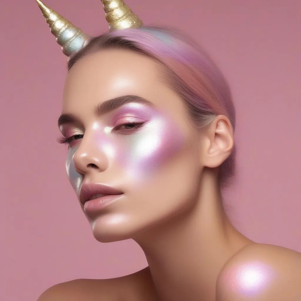 unicorn highlighter trang điểm