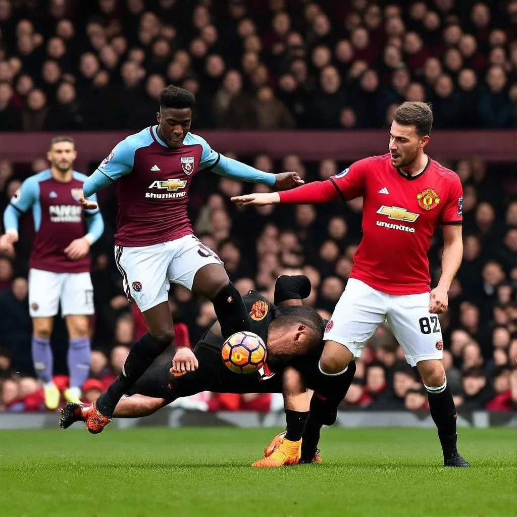 Trận đấu kịch tính giữa West Ham và Manchester United