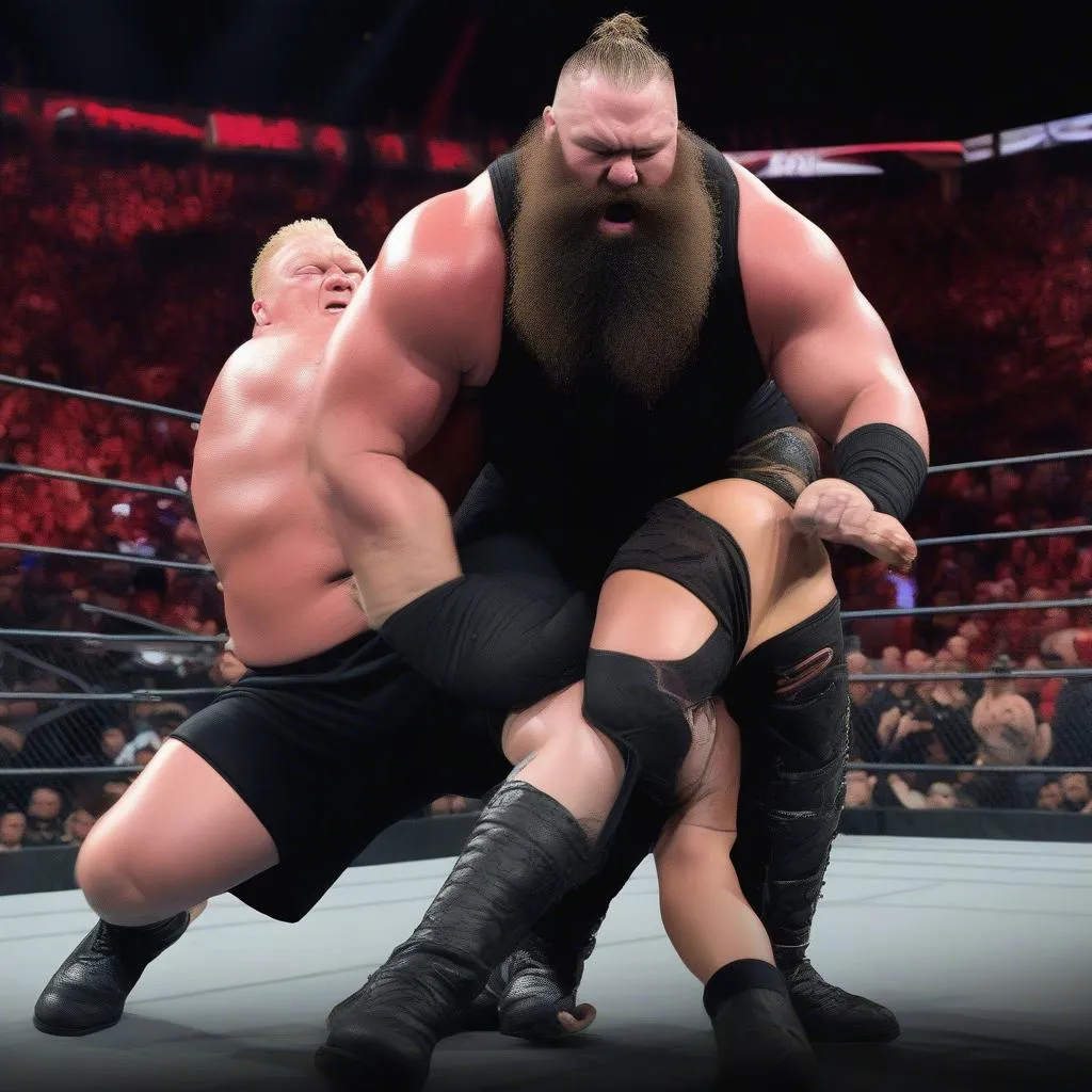 Brock Lesnar và Braun Strowman tại No Mercy 2017