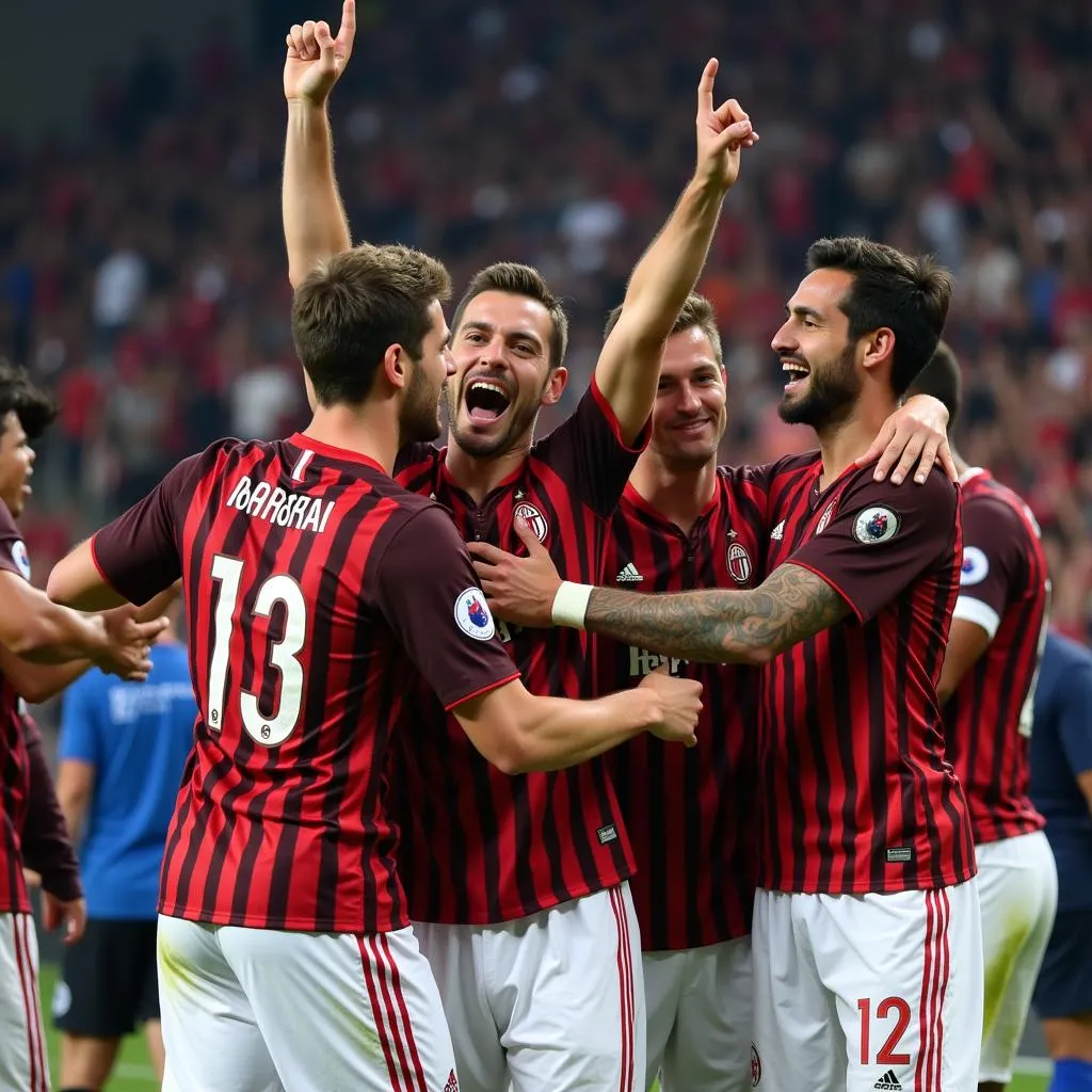 AC Milan ăn mừng chiến thắng