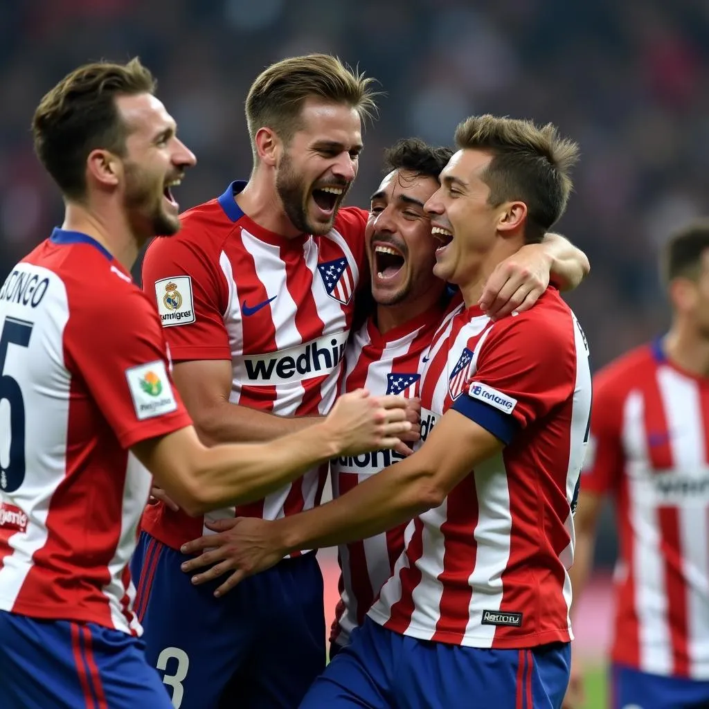 Atletico Madrid's ecstatic celebration following their historic victory