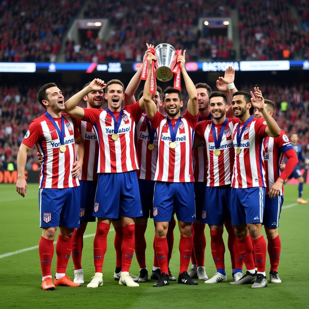 Atletico Madrid ăn mừng chức vô địch Europa League 2018 sau chiến thắng trước Marseille