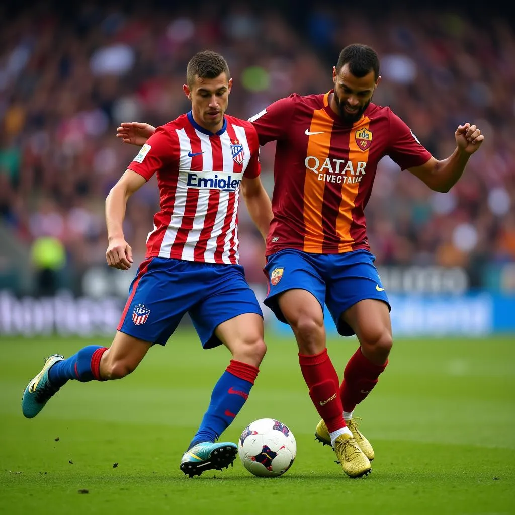 Cầu thủ Atletico Madrid và Roma đối đầu nảy lửa