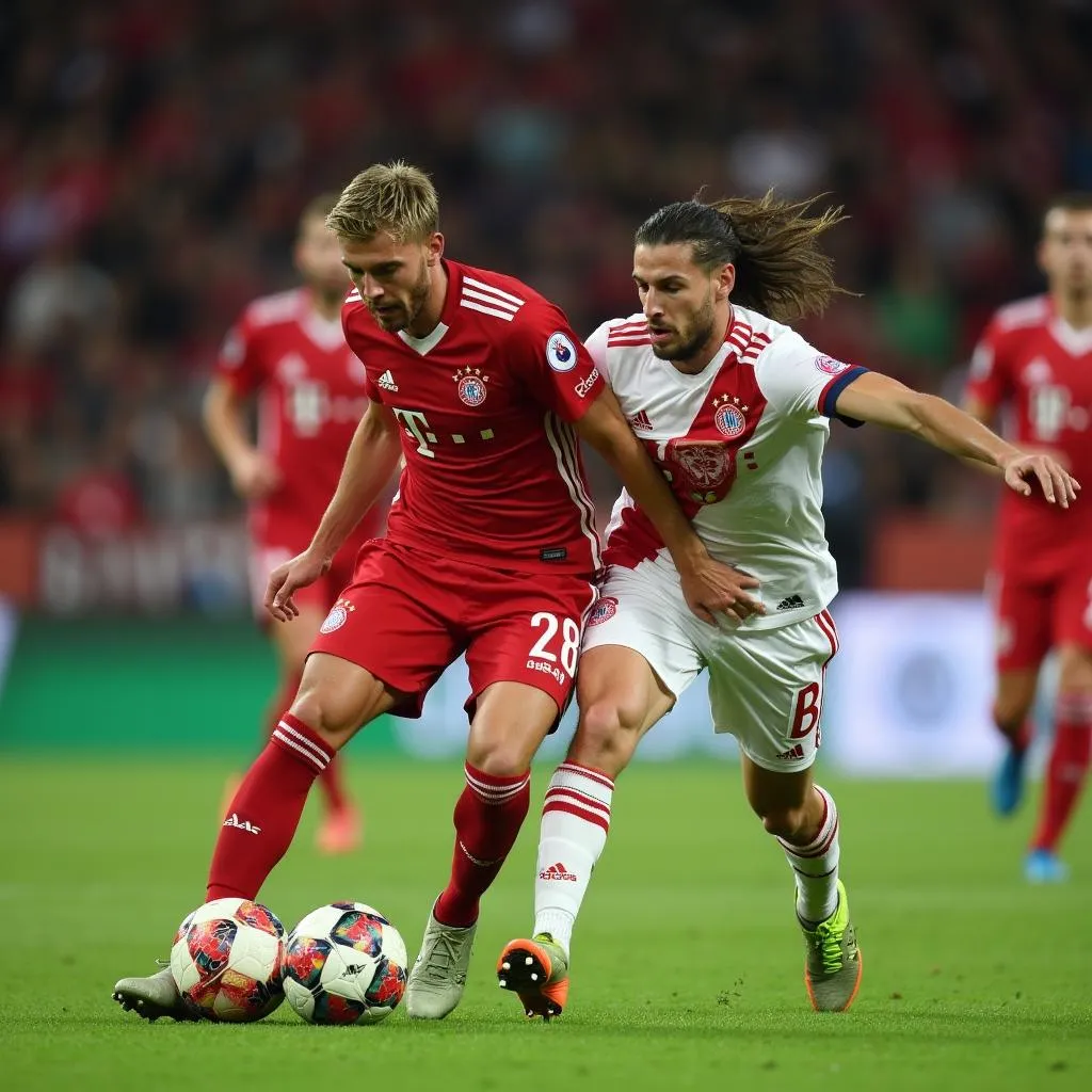 A tense moment during the 2018 Champions League match between Bayern Munich and Benfica