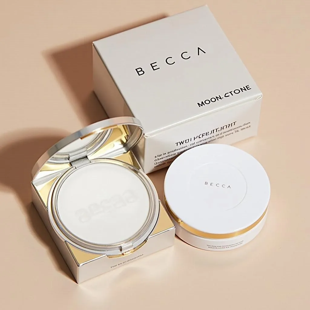 Becca Highlighter Moonstone trong hộp sản phẩm