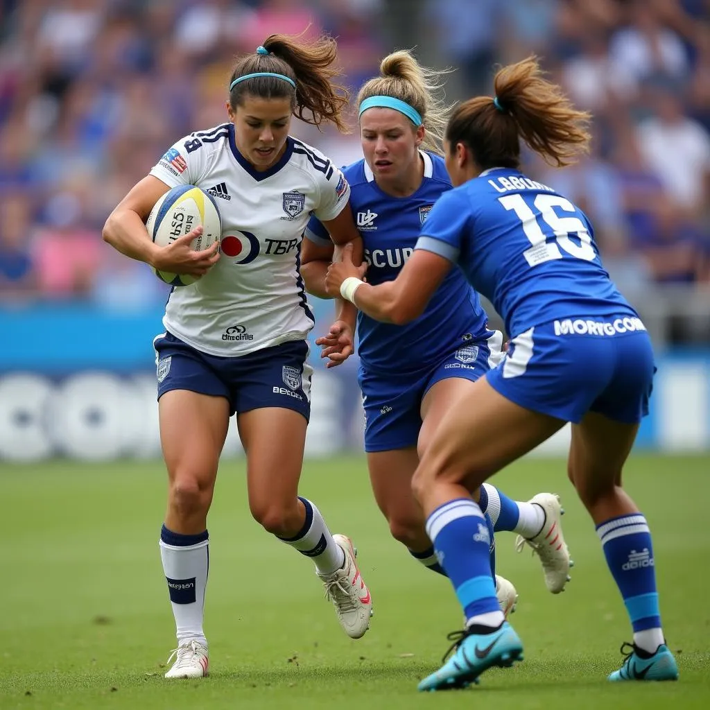 Brescia defenders bravely attempting a tackle