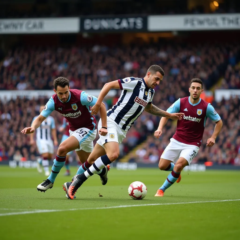 Burnley tấn công về phía khung thành West Brom