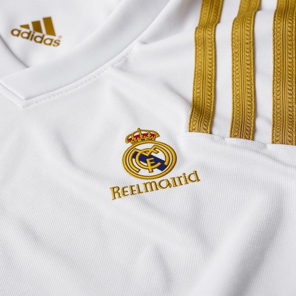 Chi tiết thiết kế trên áo Real Madrid 2009/10