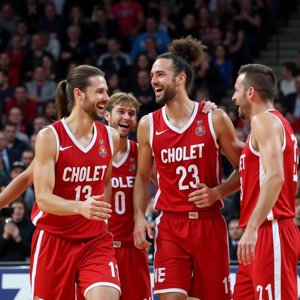 Cholet Basket ăn mừng chiến thắng