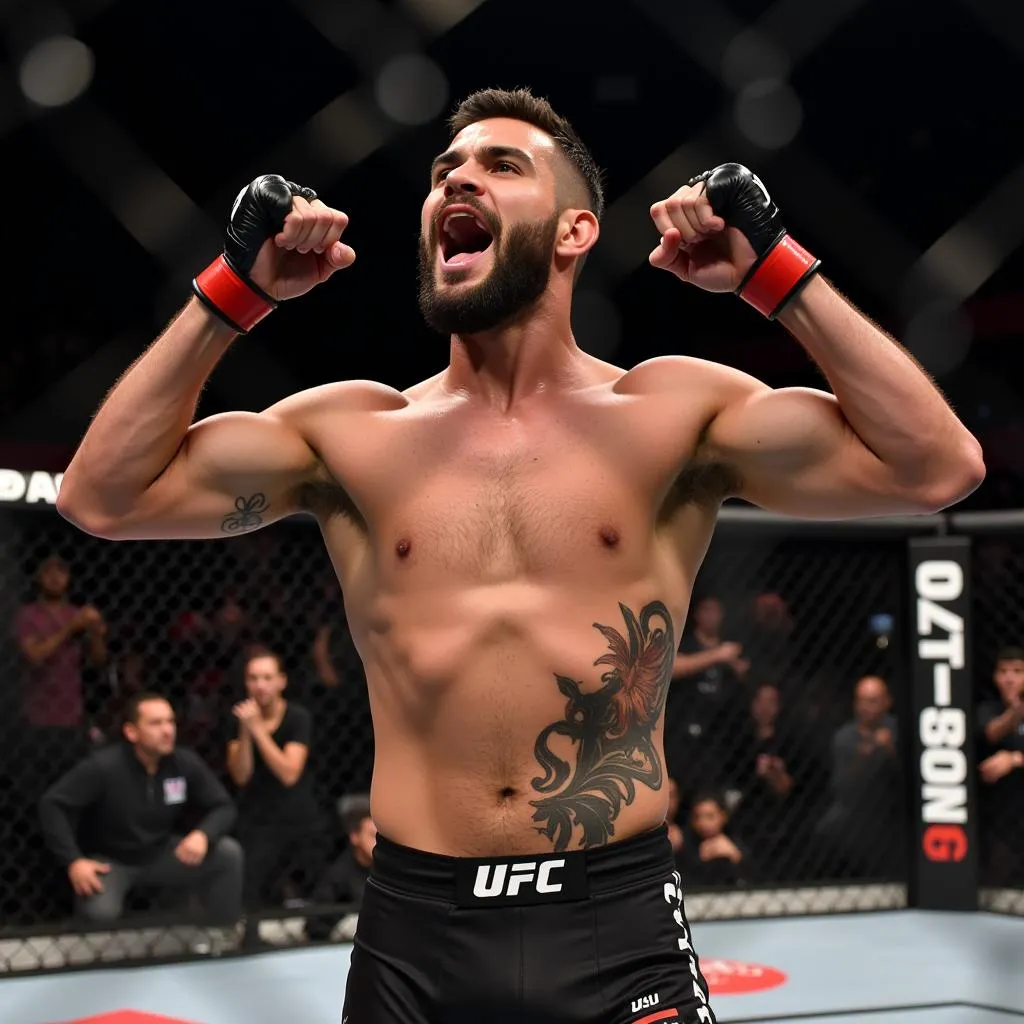 Cody Garbrandt ăn mừng chiến thắng knockout