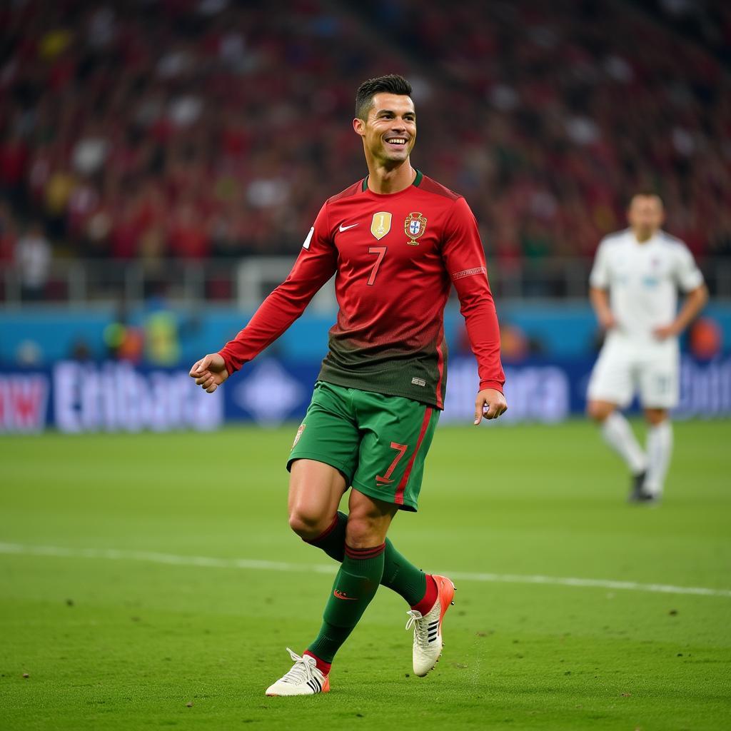 Cristiano Ronaldo ăn mừng bàn thắng