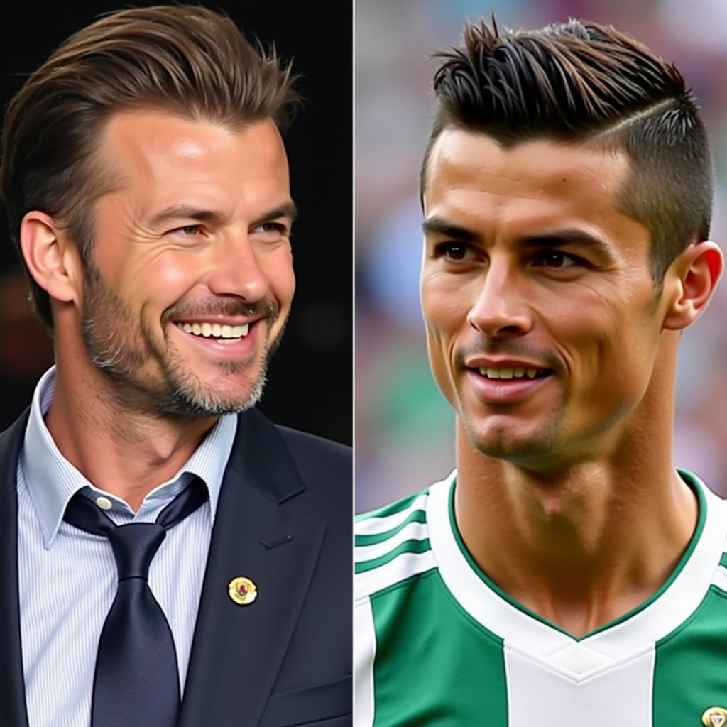 David Beckham và Cristiano Ronaldo - Hai biểu tượng nhan sắc của làng bóng đá