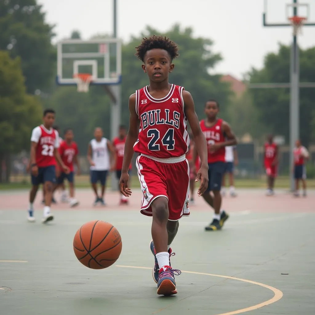 DeAngelo Casto playing basketball as a kid