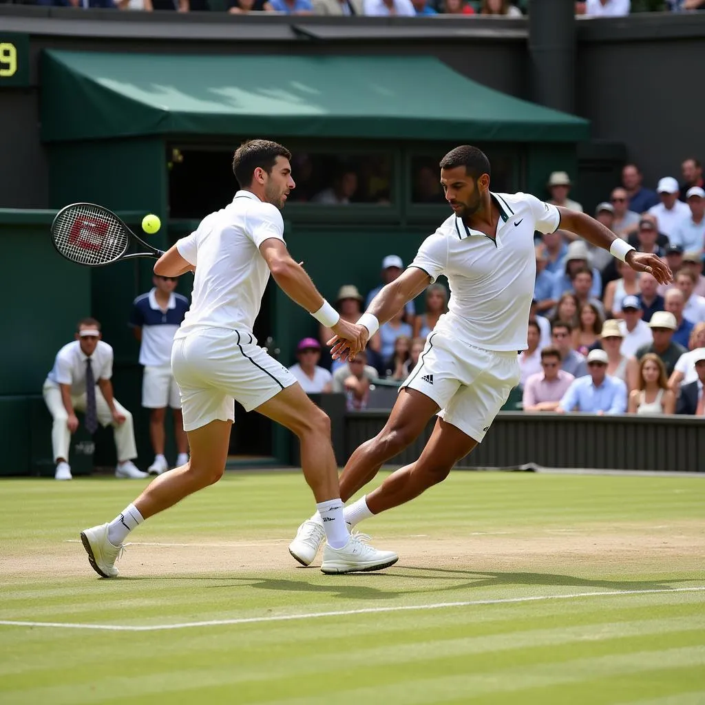 Djokovic và Anderson tại Wimbledon 2018