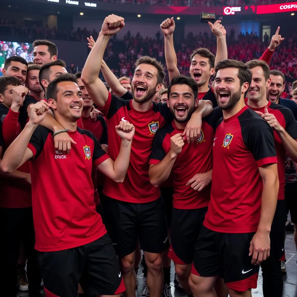 FaZe Clan celebrates their victory over MOUZ in the ECS Season 4 finals