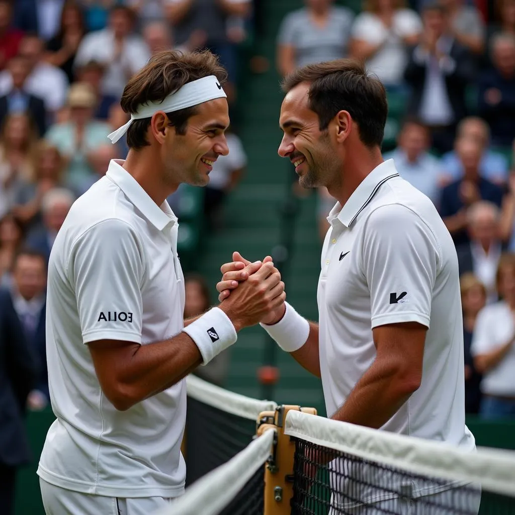 Federer và Kohlschreiber bắt tay sau trận đấu