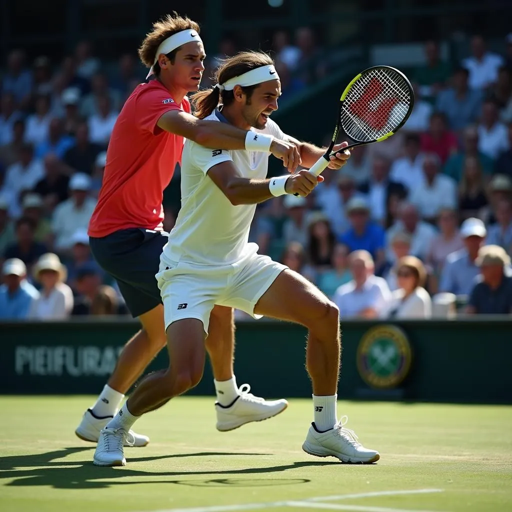 Federer Paire Highlight: Intense Rally and Dramatic Point