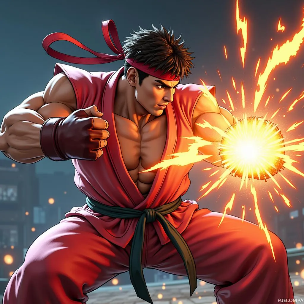 Ryu skillfully using the Focus Attack in Street Fighter 4