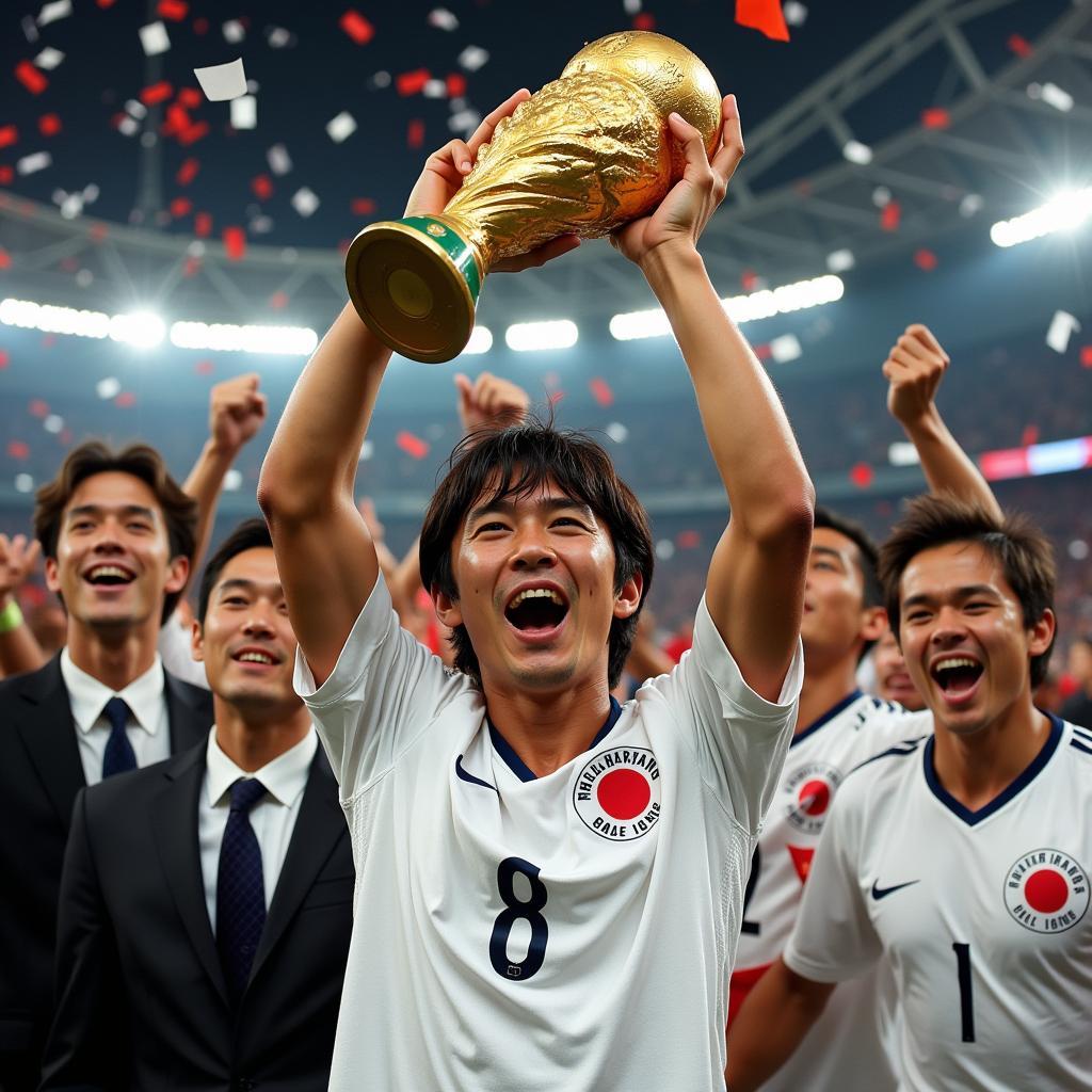 Tsubasa nâng cao cúp vô địch World Cup