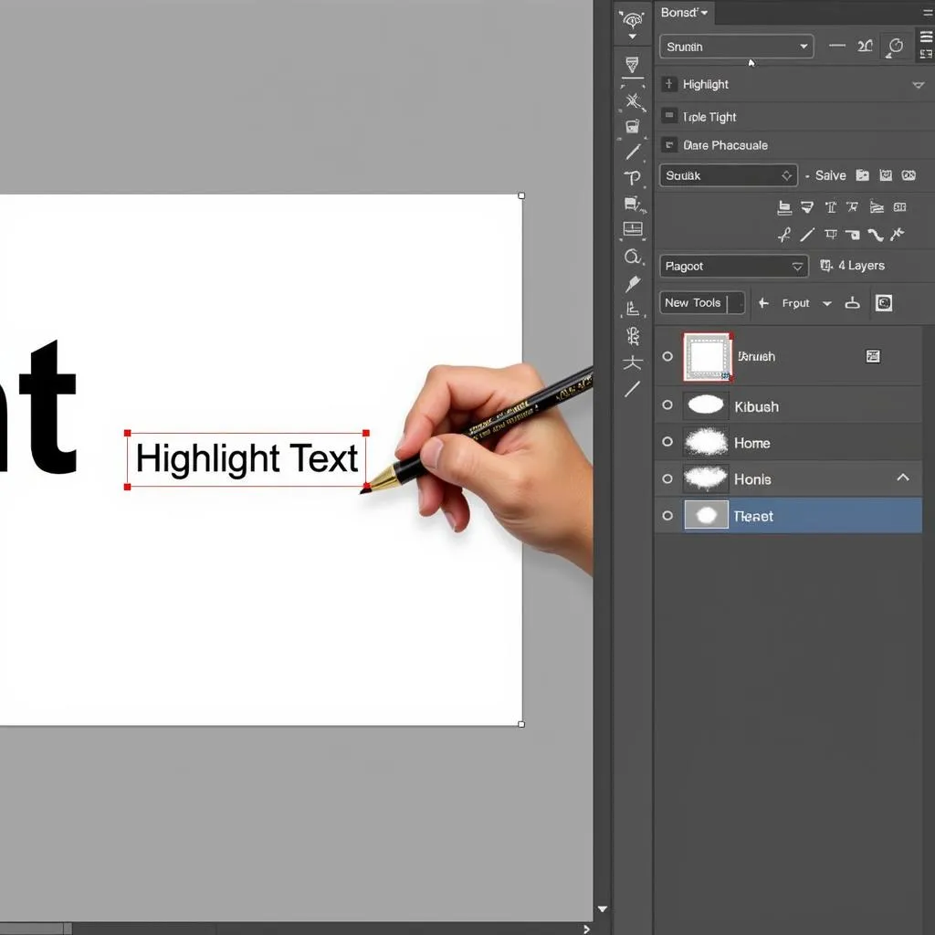 Cách Highlight Chữ Trong Photoshop Bằng Brush Tool