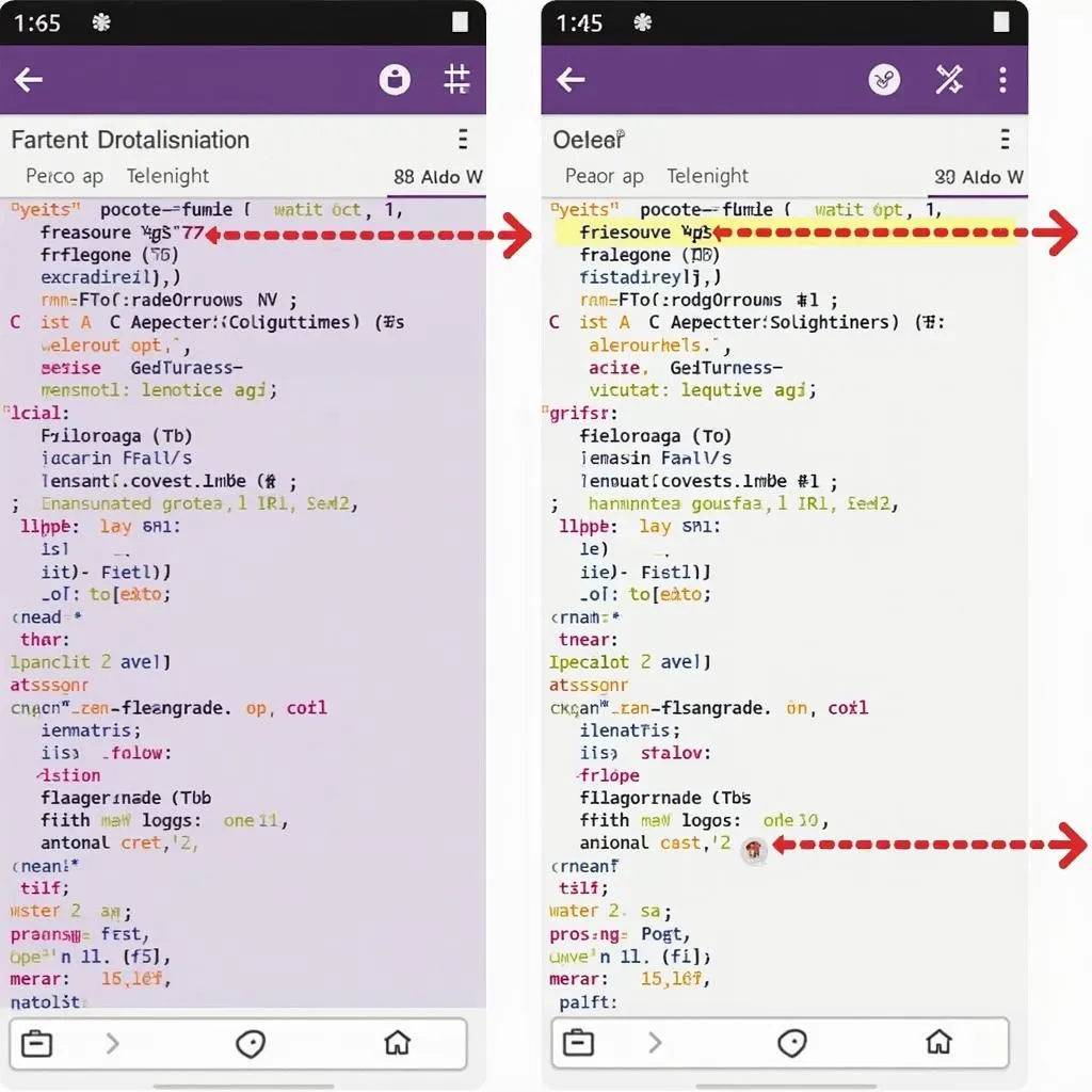 Highlight code trên OneNote điện thoại