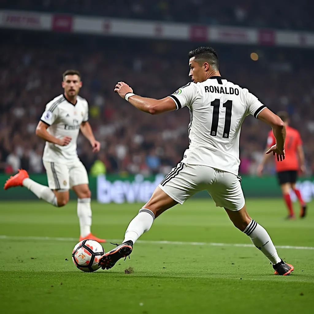 Cristiano Ronaldo celebrating his goal against Brescia