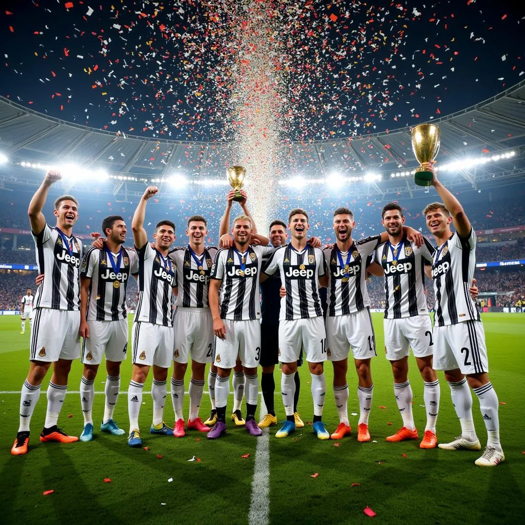 Juventus ăn mừng chức vô địch Serie A 2020