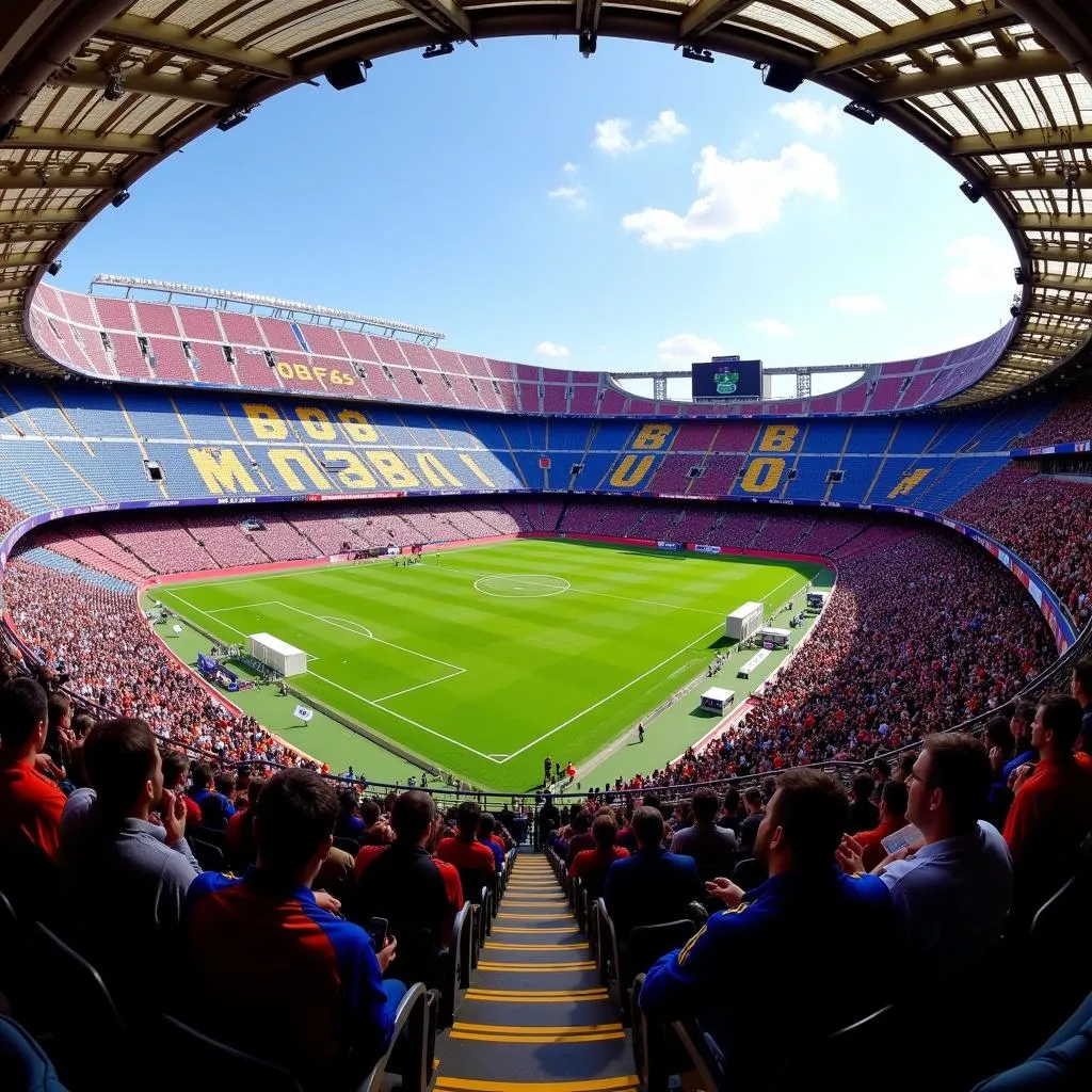 Khán Giả Cổ Vũ Trong Trận Đấu Barca Levante