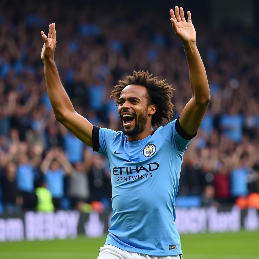 Leroy Sane ăn mừng bàn thắng