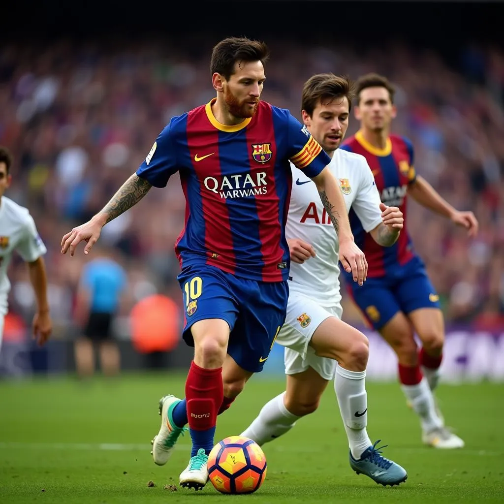 Lionel Messi Dribbling Past Defenders