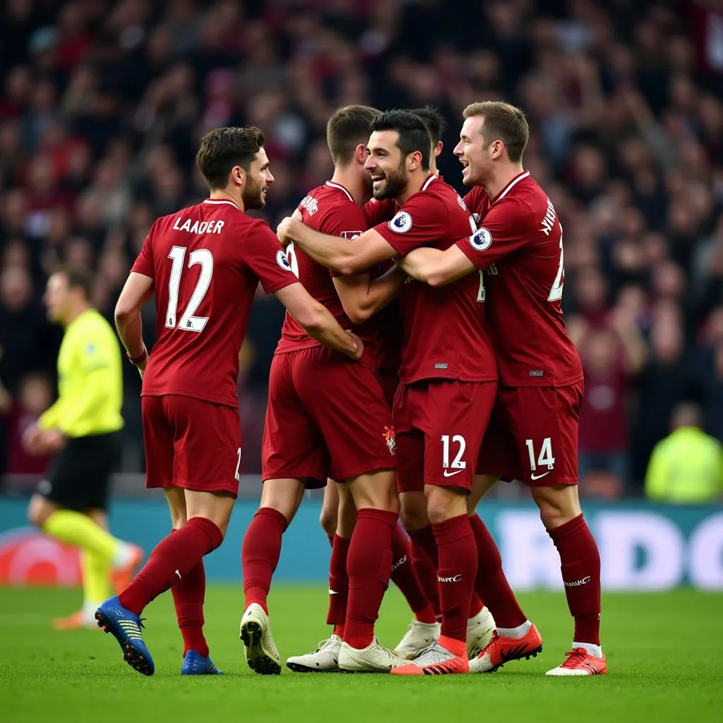 Liverpool ghi bàn vào lưới Burnley