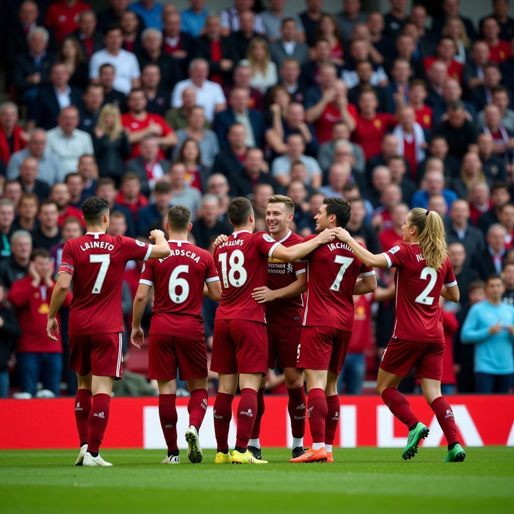 Liverpool vs MC ăn mừng bàn thắng