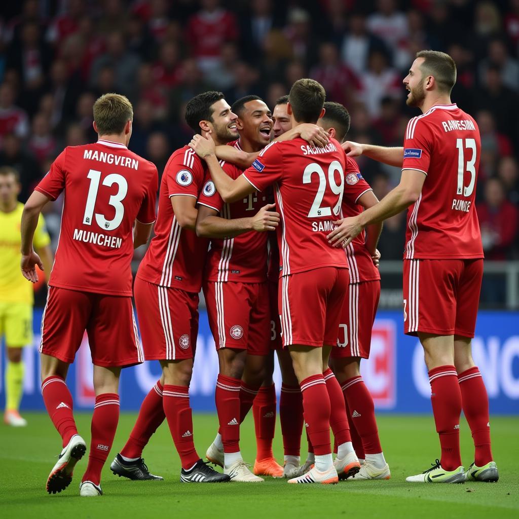 Bayern Munich ăn mừng bàn thắng thứ hai