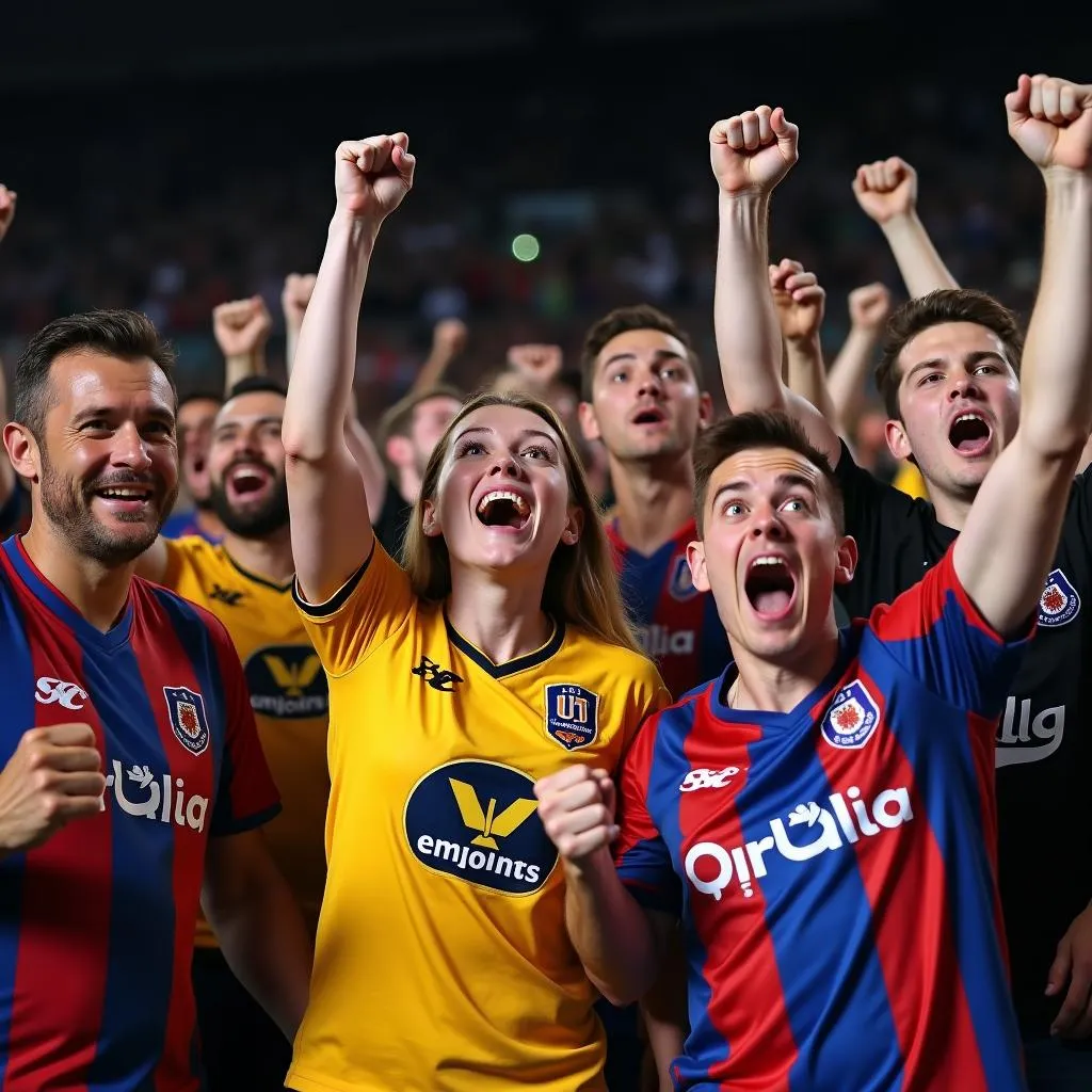 Fans at a Melbourne sporting event