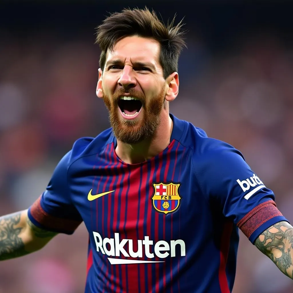 Lionel Messi ăn mừng bàn thắng