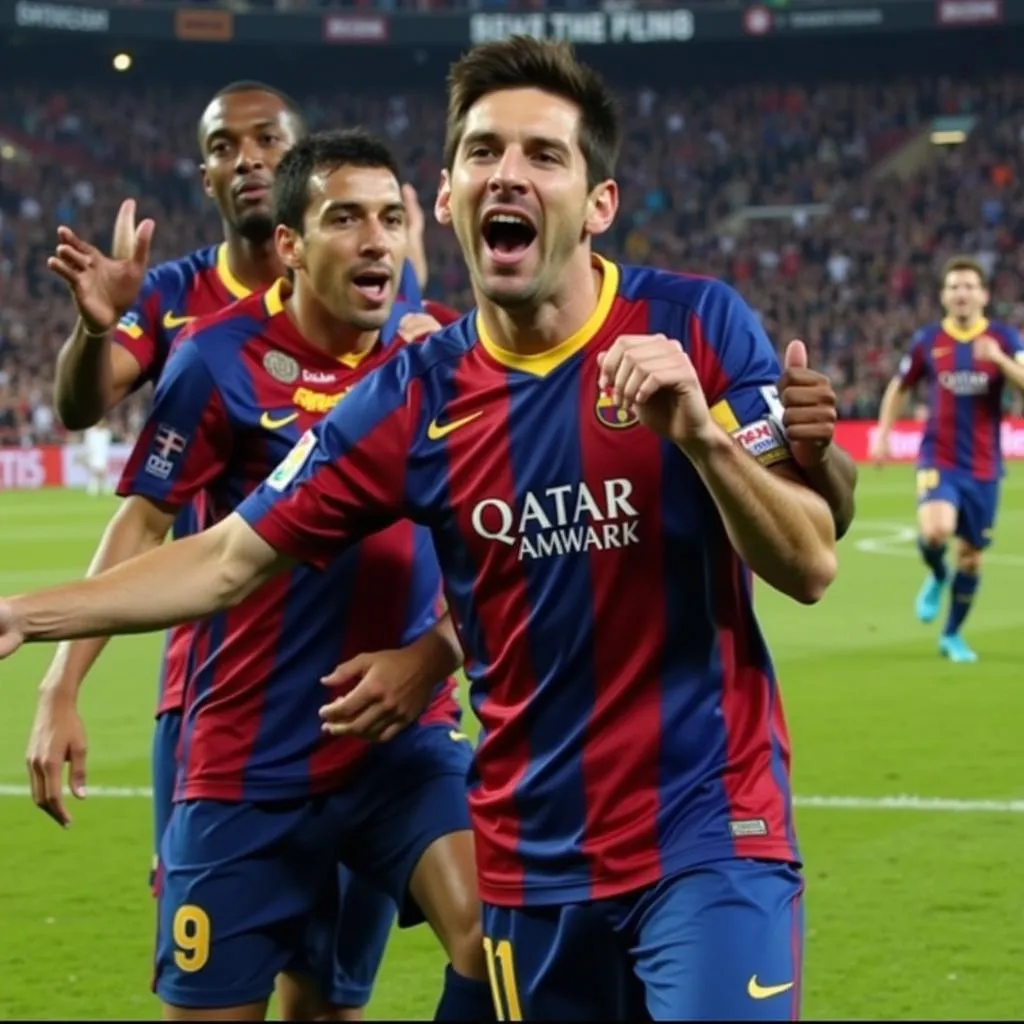 Messi Champions League Final 2011 Goal Celebration