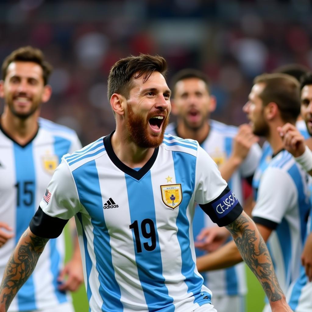 Lionel Messi ghi bàn mở tỉ số trận đấu Argentina vs Qatar