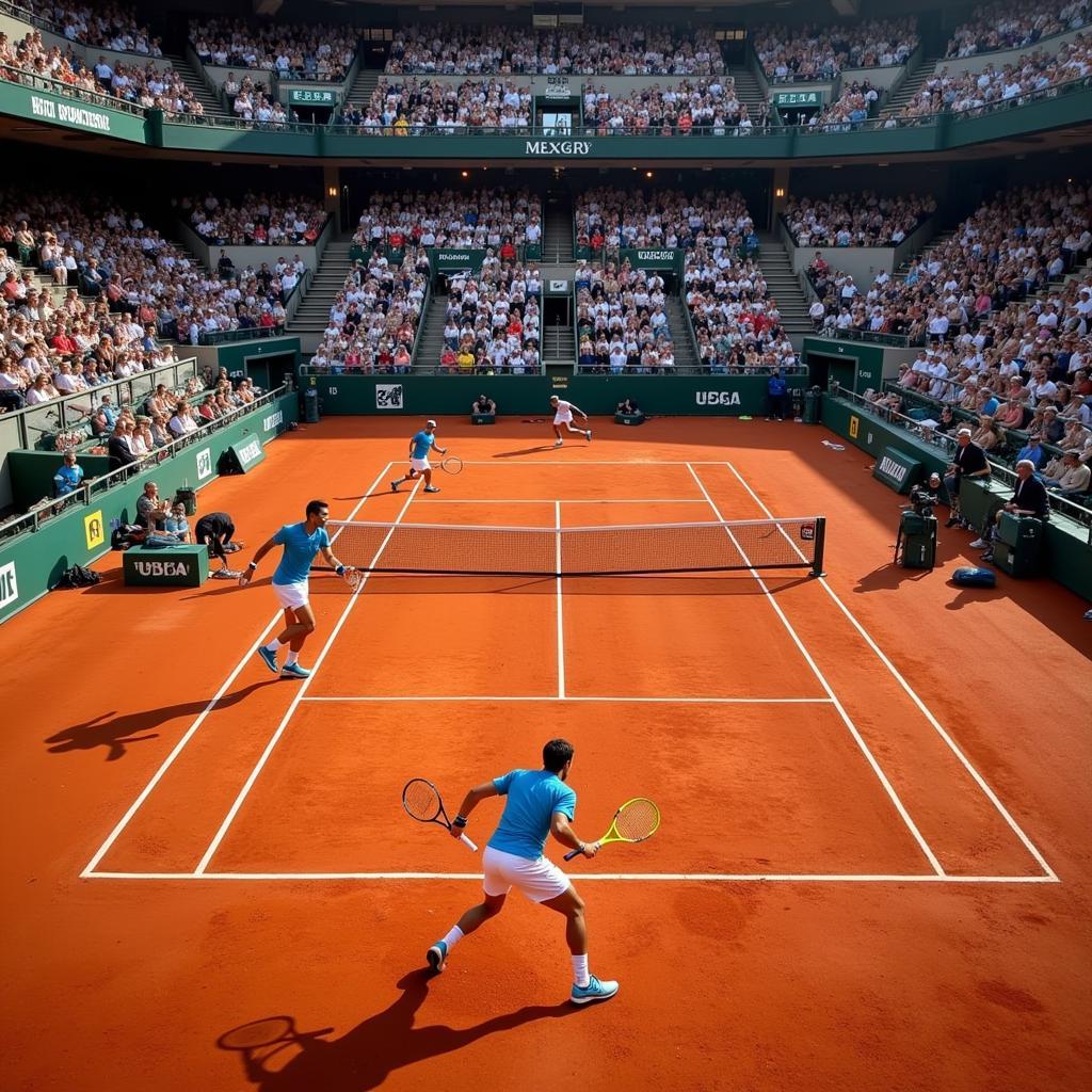 Nadal và Djokovic trong trận chung kết Roland Garros 2021